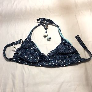 Blue microdot J Crew Bikini top. SzM